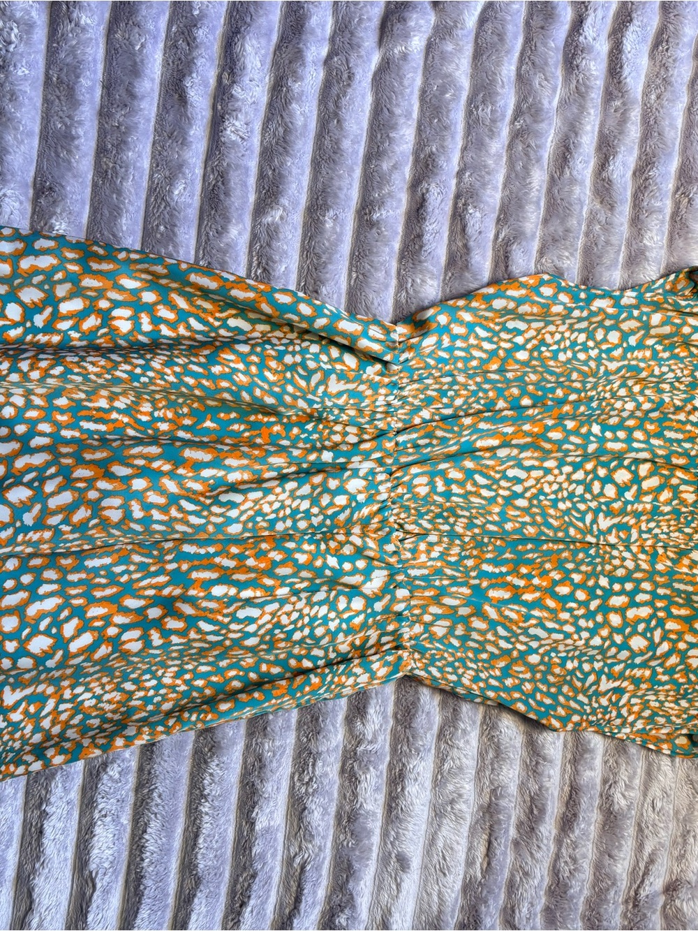Michael Kors Teal, Orange and Cream Maxi Dress
